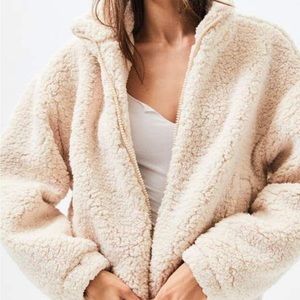 LA HEARTS XS SHEARLING ZIP UP